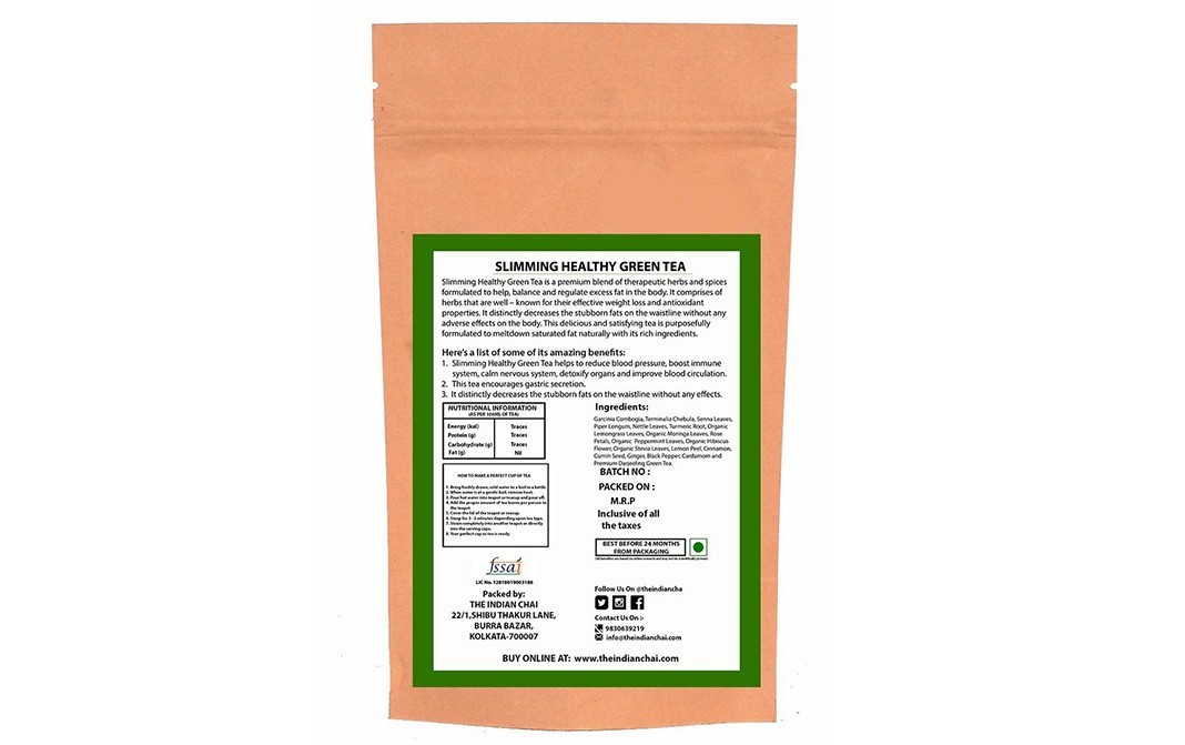 The Indian Chai Slimming Healthy Green Tea    Pack  100 grams